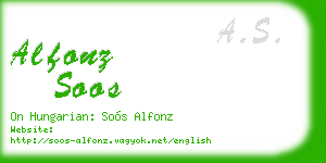alfonz soos business card